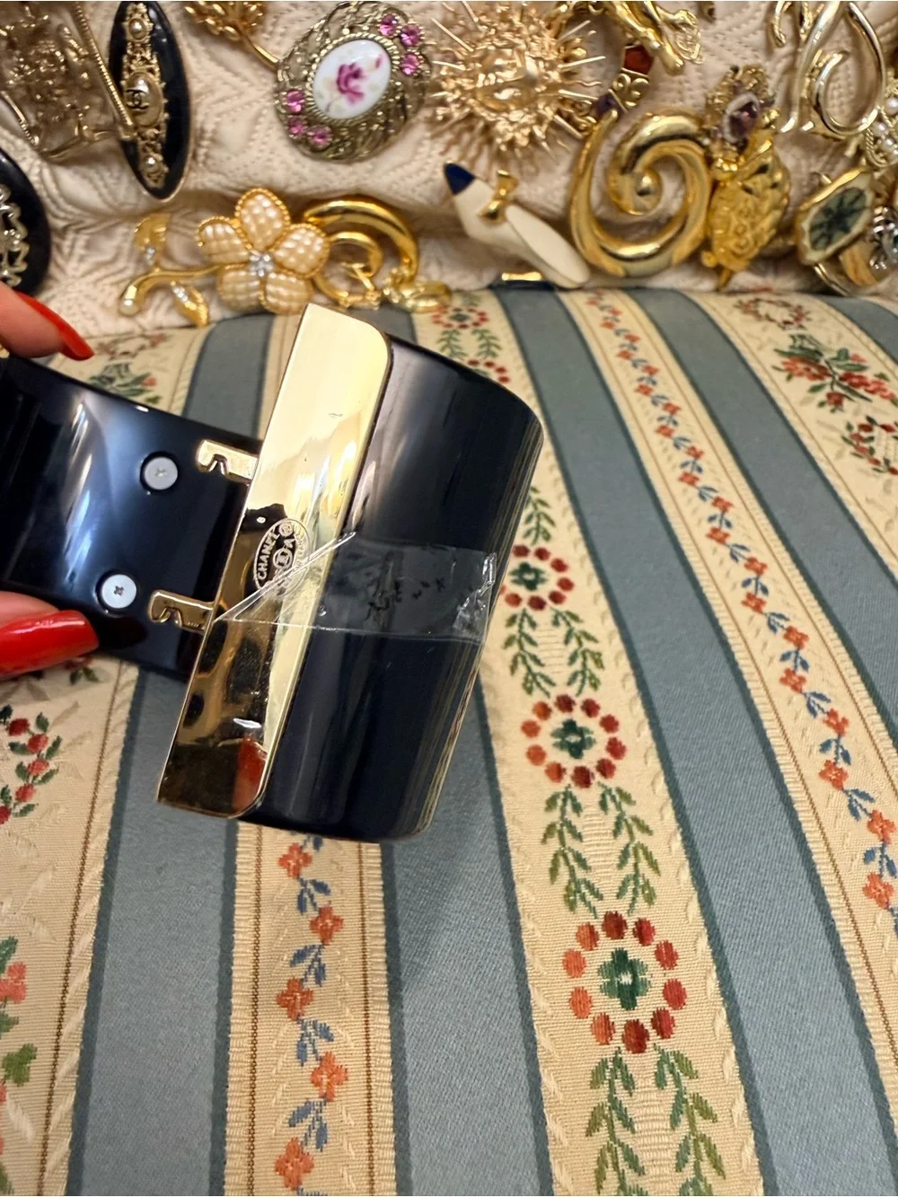 Luxurious Vintage-Style Logo Cuff Bracelet